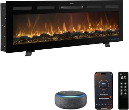 Mystflame Galaxy Pro Chimenea Eléctrica WiFi 127cm, Alexa, 750/1500W