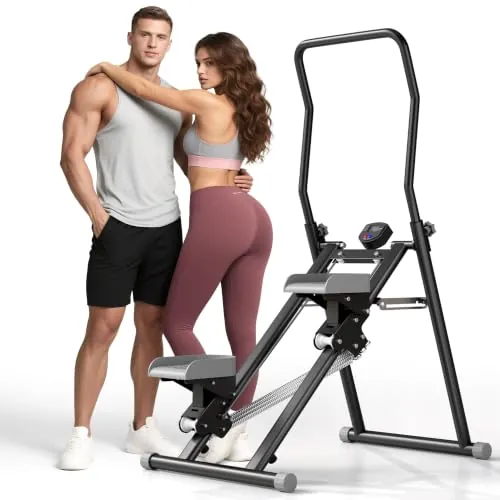 Máquina de Ejercicios de Escalada de escaleras con Resistencia para Ejercicio Cardiovascular en casa, Plegable