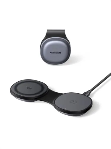 UGREEN MagFlow Qi2 25W Cargador Inalámbrico 2 en 1 Flexible MagSafe