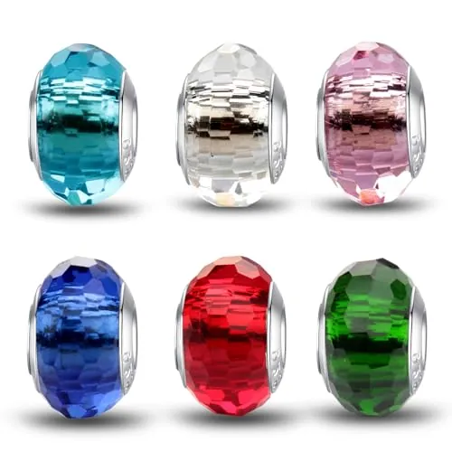 Micoo Charms Mujer Plata de Ley 925 Espaciadores Abalorios Charm Stopper para Compatible Pulseras Collares Brazaletes Cumpleaños Regalo Fiesta Madre Niñas