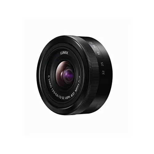 Panasonic LUMIX H-FS12032 - Objetivo Zoom estándar para cámaras de montura M4/3 (Focal 12-32 mm, F3.5-F5.6, tamaño filtro 37 mm, MEGA O.I.S), negro