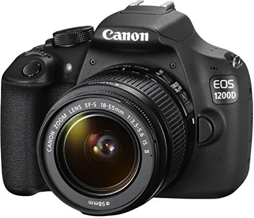 Canon EOS 1200D - Cámara réflex digital de 18 Mp (pantalla 3", estabilizador, vídeo Full HD), color negro - kit con objetivo 18-55mm f/3.5 IS II (importado)