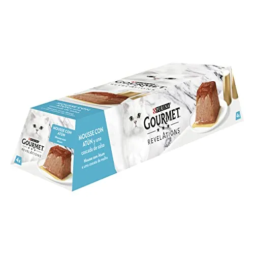 GOURMET Revelations, Comida Húmeda para Gato Adulto, Mousse con Salsa con Atún, 6 Packs de 4 Pirámides de 57 g. (24 pirámides)