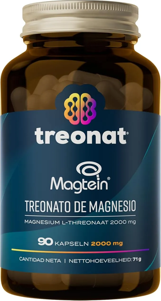 Treonat- L-Treonato de Magnesio - Mejora el Sueño y la Memoria, Avalado por más de 10 Estudios Clínicos, Salud Cerebral Óptima con Treonato de magnesio Puro en cápsulas 2000mg de Magtein®
