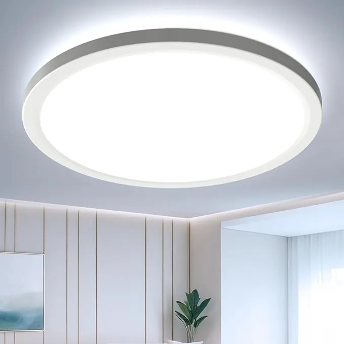 EASY EAGLE Lampara Techo LED: 6500K Plafon Techo Downlight para Salon Cocina Pasillo Baño Sala Dormitorio18W 1800LM 22CM