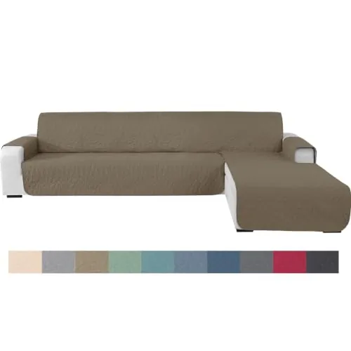 Ystyle Funda Sofa Chaise Long 2 Plazas, Funda Cheslong 210cm, Café Claro
