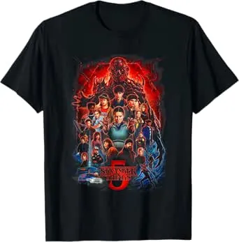Stranger Things ST5 Poster Oficialmente Autorizado Camiseta