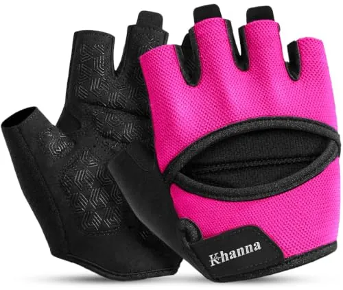 khanna Guantes Gimnasio para Hombre y Mujer, Transpirables, con Palma Acolchada y Agarre Antideslizante. Ideales para Levantamiento de Pesas, Fitness, Ciclismo, Entrenamiento Cruzado, Pilates y Kayak