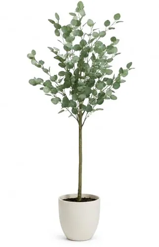 edihome, Planta Artificial Grande, Eucalipto 150 cm, Decorativas, Árbol, Decoración Hogar, para Interior, Oficina, Hoteles, Eventos – Planta Realista, Ideal para Espacios Modernos (Eucalipto, 150)