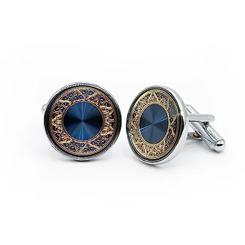 Ruyosn - Gemelos para hombre para camisa para boda y fiesta de negocios, Ｍ, Acero inoxidable, Sin piedra
