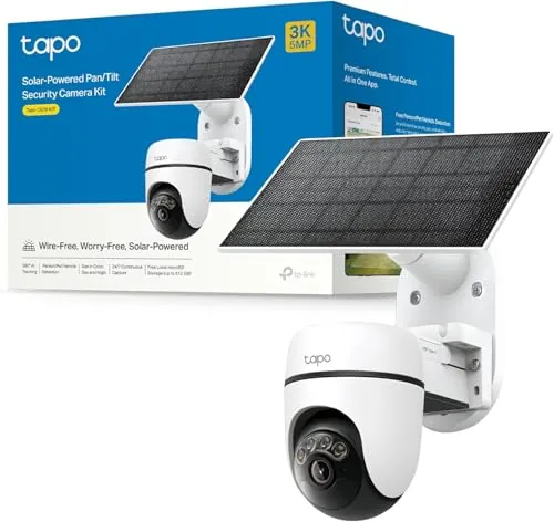 Tapo C630 Kit - Cámara vigilancia WiFi Exterior 360°, 3K, Solar