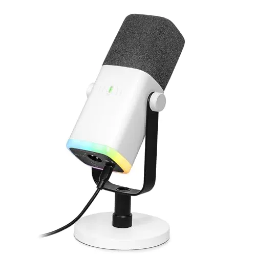 FIFINE XLR USB Microfono Gaming per PC PS4 PS5, Streaming Micrófono de Dinámico per Podcast Studio para Estudio Grabación