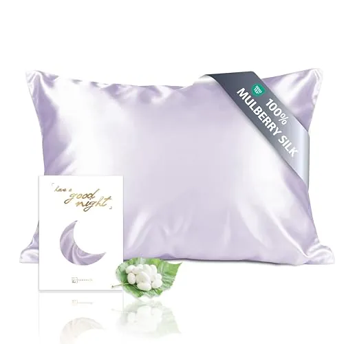 Townssilk Funda de Almohada de Seda Pura de Morera 19 mm, Doble Cara, para Cabello y Piel, Salud, Cremallera Oculta, 600 Hilos, 1 Unidad, 40 x