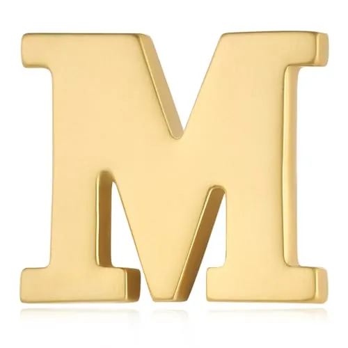HONEY BEAR Broches Cartas Pin para Trajes de Hombre/Mujer Camisa Accesorios, Insignia de Etiqueta de Broche de Cuello, 26 letras A a Z, Oro, 0.59inch (M-0.59in)