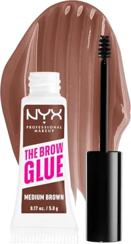 NYX Professional Makeup The Brow Glue Gel de Cejas con Color , Medium Brown