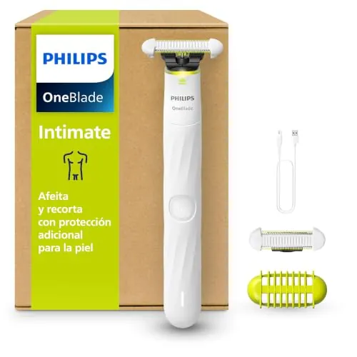 Philips OneBlade Intimate - Recorta y afeita con mayor protección de la piel, modelo QP1930/30
