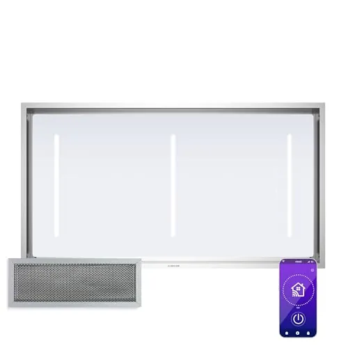 Klarstein LuxeAir Campana Extractora - 523 m³/h, Eficiencia Energética A, Motor 110W, Control Táctil & Wi-Fi, Iluminación LED 6000K, Filtros de Aluminio, Extractor Cocina
