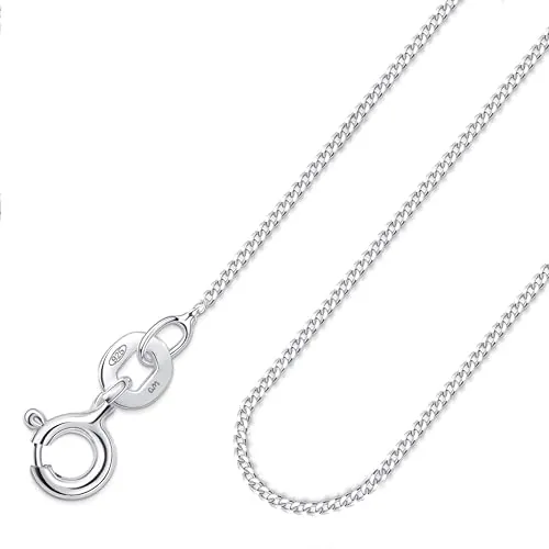 Amberta Cadenas Plata Hombre Mujer | Collar Fino Singapur Veneciano Paperclip Bolitas Serpiente 40 45 50 55 60 cm: Cadena Plata 40 cm