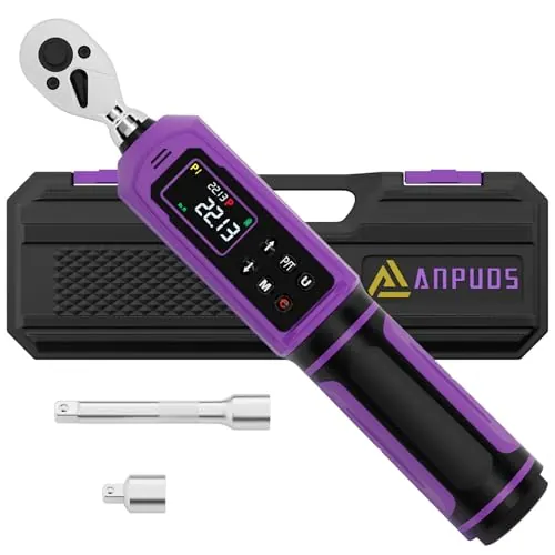 ANPUDS Llave Dinamométrica Digital 1/4", 0,45-30 Nm Llave Dinamométrica | con ± 1% de precisión de error, vibraciones, zumbador e indicador LED, para Reparación y Mantenimiento de Bici, Moto