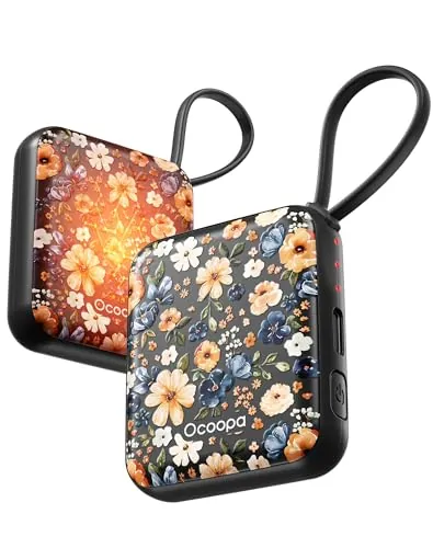 OCOOPA Calentador de Manos Recargable 2 Unidades, Eléctrico USB Calienta Manos Reutilizables 4000mAh, 3 Niveles hasta 52°C, Regalos Originales para Mujer, Ideal para Navidad, Viajar y Aire Libre