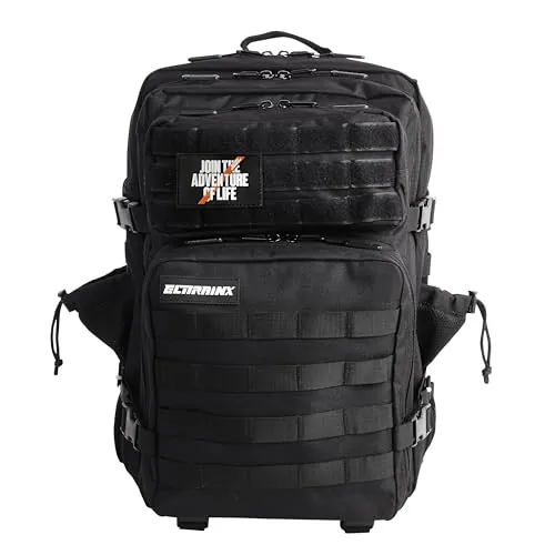 Mochila Táctica 25L Repelente al Agua – Oxford 1000D, Cabina Avión y Viaje, Gimnasio y CrossTraining, Compartimento Portátil 15” (Negro) by ELITEX TRAINING