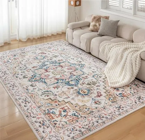 CHOSHOME Alfombra Salon de Pelo Corto mullida Parte Inferior Antideslizante