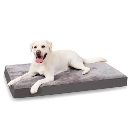 KSIIA Cama Perro Ortopédica Extra Grande, XXL, 119x73cm, Gris Oscuro