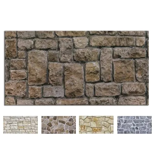 COMSTICKC Paneles Pared 3D Autoadhesivos Piedra, 12 Piezas, 58 x 30 CM