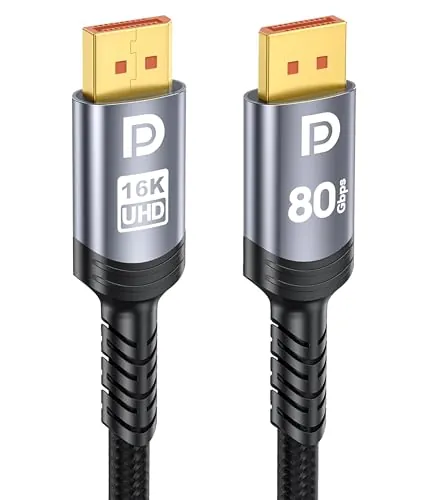 Sniokco 80Gbps Cable DisplayPort 2.1 3 Metros 16K DP Cable 16K@60Hz | Admite 8K@240Hz 4K@540Hz 360Hz 240Hz Compatible con Monitor HDR HDCP 2.3 DSC FreeSync G-Sync Gráficos RTX 5090 4090 PC HDTV