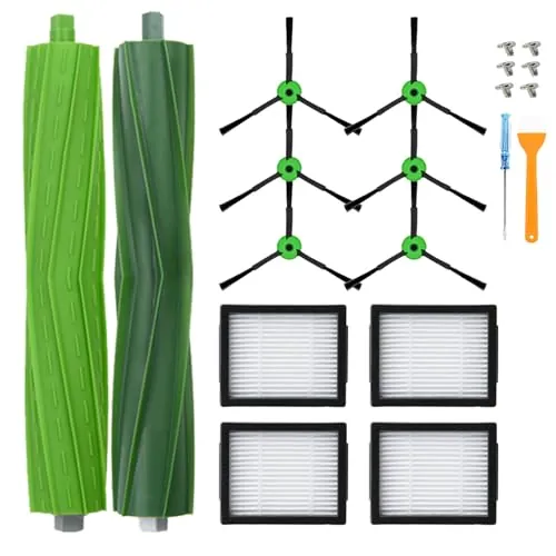 Loveco Kit de Recambios Compatible con iRobot Roomba Serie e/i/j | 2 Cepillos de Goma, 4 Filtros HEPA, 6 Cepillos Laterales, Alta Durabilidad, Pack de Accesorios para iRobot Roomba
