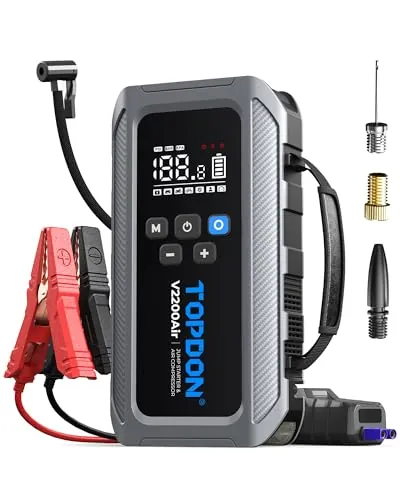 TOPDON V2200Air Arrancador de Baterias de Coche con Compresor