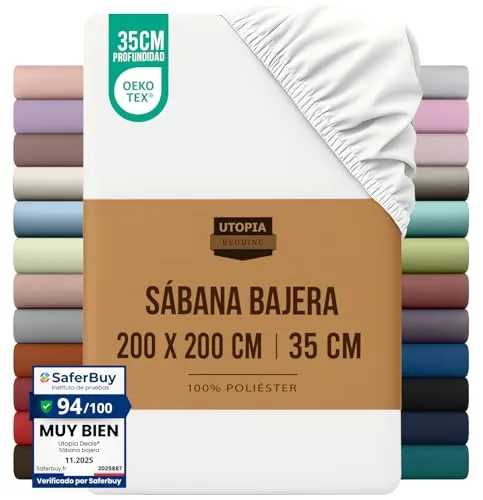 Utopia Bedding Sabana Bajera 200x200 - Blanco