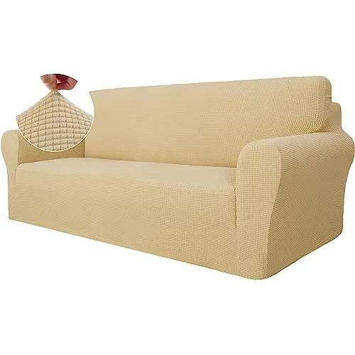 Ystyle Funda Sofa 3 Plazas, Fundas Sofa Elasticas, Beige Amarillo