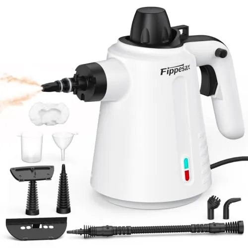 Limpiador de vapor de mano, limpiador de vapor multiusos de 3,5 bar con 9 accesorios, limpiadores de vapor portátiles perfectos para ventanas, lechadas, sofás, suelos, coches