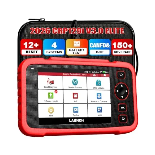 LAUNCH CRP129i V2.0 Elite obd2 Scanner Automotriz con 4 Sistemas & 12 Funciones de Reinicio, Aceite/SAS/DPF/Ajuste del Acelerador/ABS/Freno/BMS/TPMS/Inject/AFS/AF, Actualización WiFi