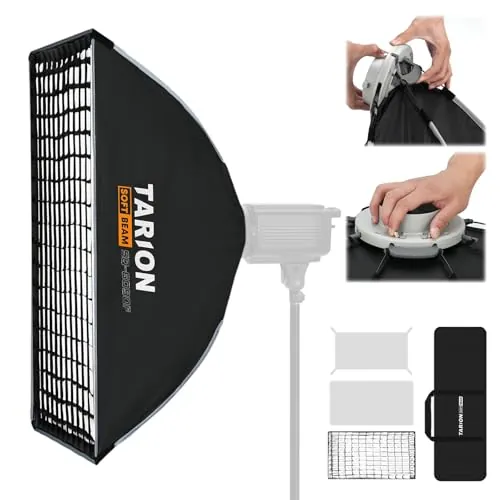 TARION Softbox Montaje Rápido Bowens - 60x90cm Caja de luz Plegable Rectangular para iluminación fotográfica de Estudio con Montura Bowens SQ-6090F SOFTBEAM