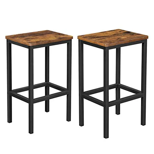 VASAGLE Taburete de Bar, Juego de 2, Industrial