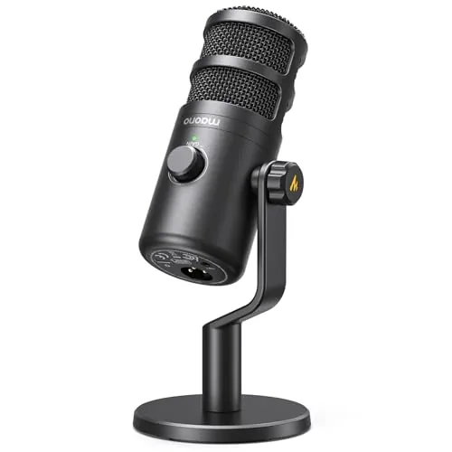 MAONO PD100 Gen2 Micrófono Dinámico USB/XLR, Audio 192 kHz/24 bits, Cuerpo Metálico, Botón de Silencio, Kit Completo con Cable USB y XLR, para Podcast, Streaming, Gaming y PC