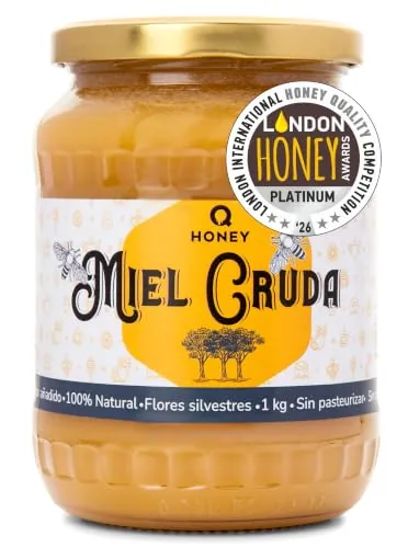 Q Honey Miel de mil flores cruda 1 kg – pura, natural, sin filtrar