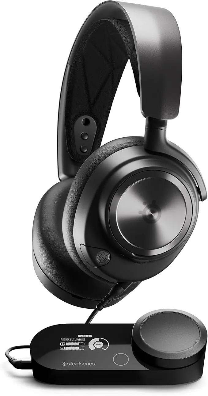 SteelSeries Arctis Nova Pro - Auriculares gaming multisistema - Audio alta res - Audio espacio 360° - GameDAC Gen 2 - Micro ClearCast Gen 2 - PC, PS5, PS4, Switch