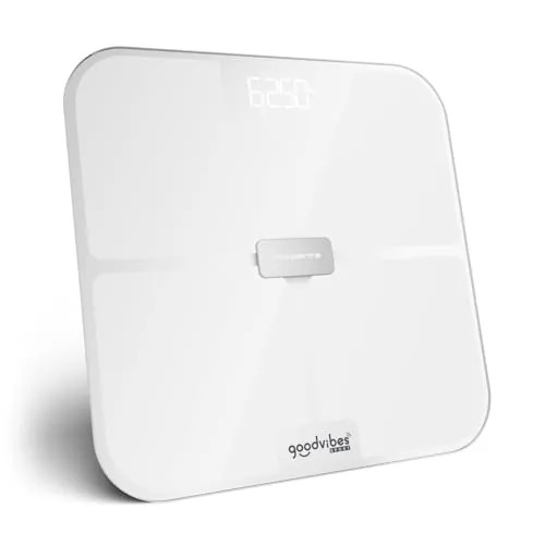 Rowenta Goodvibes Sport 2.0, Báscula Inteligente, Monitorea tu composición corporal, Precisión de hasta 50 g, Hasta 200 kg, App Intuitiva, BR9740F0