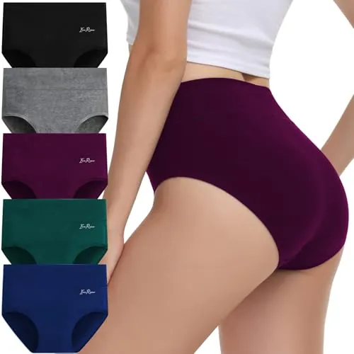 IceReco Bragas Mujer Algodon Grande Pack de 5 Braguitas Alta Multicolor 3XL