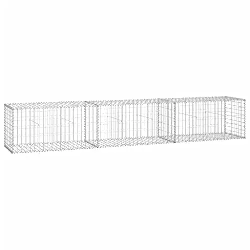 vidaXL Muro de Gaviones con Cubiertas Acero Galvanizado 300x50x50cm Jardinería