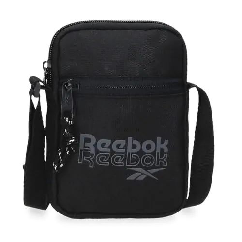 Reebok ONA Bandolera Pequeña Negro 12x17x2,5 cms Poliéster by Joumma Bags