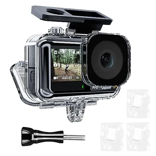 TELESIN Funda impermeable para cámara DJI Osmo Action 5 Pro Action 4/3 carcasa subacuática carcasa jaula soporta buceo profundo de 45 m, snorkel con soporte de liberación rápida, accesorios de