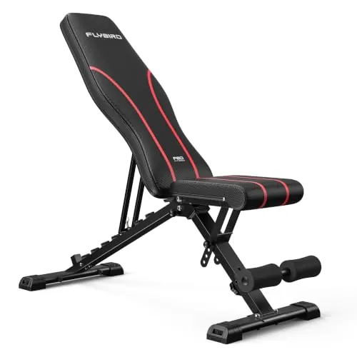 Banco de pesas ajustable FLYBIRD, capacidad de carga de 300 kg, banco multifuncional profesional para entrenamiento en casa, banco inclinable plegable para entrenamiento de todo el cuerpo