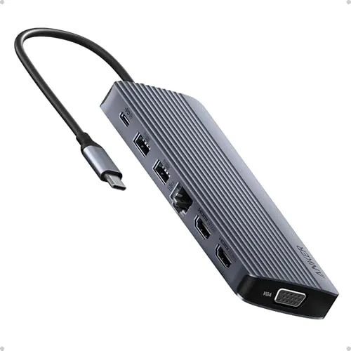 Anker Hub USB C 14 en 1, Triple Pantalla, HDMI 4K 60 Hz, 100 W