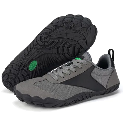 SAGUARO Zapatillas Barefoot Mujer Ligera Zapatos Minimalistas Hombre Transpirable Sneakers Barefoot Antideslizante Calzado Descalzos Interior Exterior, Gris, 44