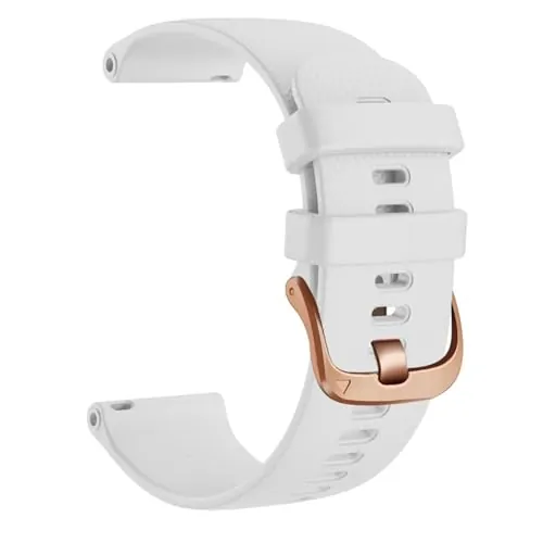 GANYUU 18 20 22mm Smart Watch Oficial Correas Para Garmin Venu 2 Silicona Correa Para Garmin Venu 2S SQ Pulsera Correa (Color: Blanco, Tamaño: 18mm Universal)