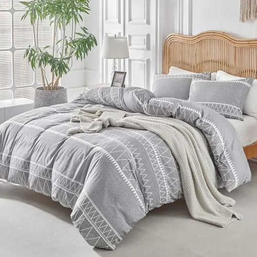 Tokokimo Funda Nordica Cama 80/90, Funda Nordica 150x220cm, Gris